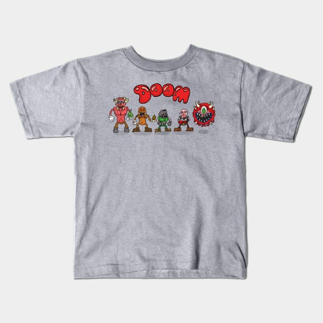 Cartoon Doom: The Family Kids T-Shirt by RockNRowe